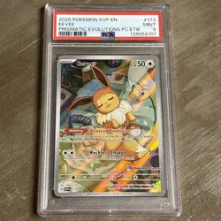 2025 POKEMON PRISMATIC EVOLUTIONS POKEMON CENTER ETB PROMO #173 EEVEE PSA 9 MINT - Image 1