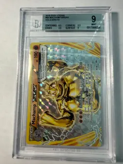 2016 Pokemon XY Evolutions Machamp Break #60 Holo Break Beckett 9 - Image 1