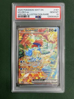 PSA 10 KELDEO ex 167/086 White Flare Alt Art SIR Graded Pokemon TCG Card - Image 1