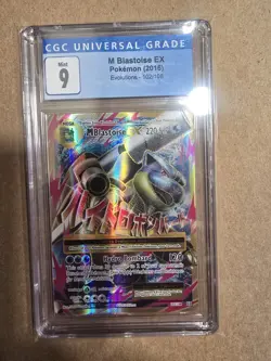 2016 M Blastoise EX Evolutions 102/108 Pokemon Card CGC 9 Mint - Image 1