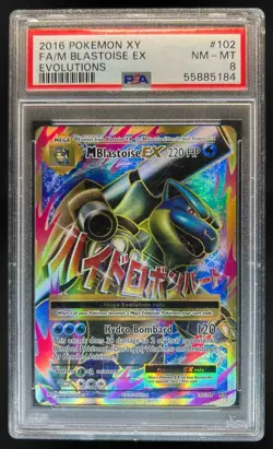 2016 Pokemon XY Evolutions M Blastoise EX Full Art Rare #102/108 PSA 8 - Image 1
