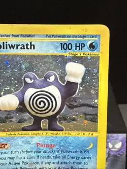 Pokemon Card Poliwrath 24/165 Expedition Base Set Holo Rare Swirl Played - Image 2