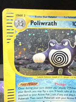 Pokemon Card Poliwrath 24/165 Expedition Base Set Holo Rare Swirl Played - Image 3