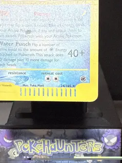 Pokemon Card Poliwrath 24/165 Expedition Base Set Holo Rare Swirl Played - Image 5