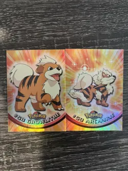 Pokemon Cards: 1999 Topps #58 & 59 Growlithe & Arcanine Holo Cards - Image 3