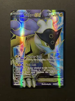 Pokemon TCG 2012 Raikou EX Full Art Ultra Rare card 105/108 Dark Explorers Clean - Image 1