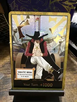 DON!! Card (Dracule Mihawk) (Gold) The Azure Sea's Seven Foil - Image 1