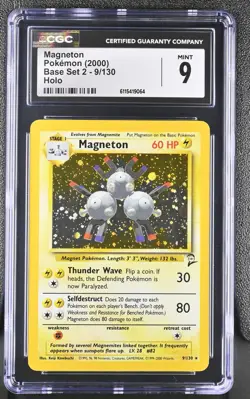 CGC 9 MINT Magneton 2000 Base Set 2 9/130 Holo Pokemon Card - Image 1