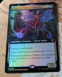 MTG Tegwyll, Duke of Splendor Wilds of Eldraine Commander NM FOIL Extended Art - Image 1