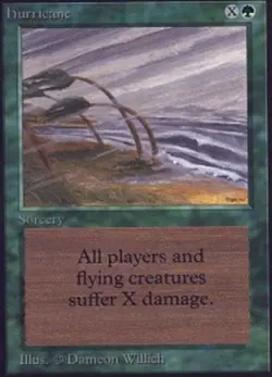 1x Hurricane Heavy Play, English 2nd Edition Unlimited MTG Magic - Image 1