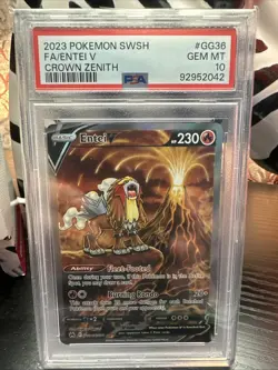 2023 Pokemon SWSH FA/ENTEI v Crown Zenith PSA 10 Gem Mint - Image 1