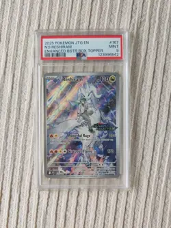 PSA 9 N'S RESHIRAM JTG 167 POKEMON JOURNEY TOGETHER EN ENHANCED BSTR BOX TOPPER - Image 1