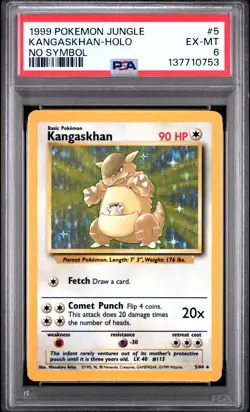 1999 POKEMON JUNGLE NO SYMBOL #5 KANGASKHAN-HOLO PSA 6 - Image 1