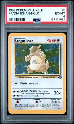 1999 POKEMON JUNGLE #5 KANGASKHAN-HOLO PSA 6 - Image 1
