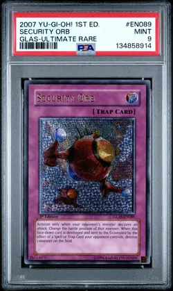 2007 YU-GI-OH! GLAS-GLADIATOR'S ASSAULT 1ST ED-ULTIMATE RARE SECURITY ORB PSA 9 - Image 1
