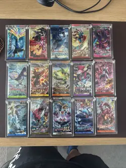 Complete Set Of 15 Pokemon Japanese XY1-11 Booster Pack Sealed with Acrylic Case - Image 1