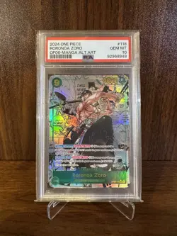 Roronoa Zoro Manga English PSA 10 OP-06 Wings of the Captain One piece TCG - Image 2
