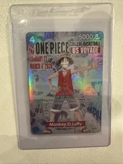 One Piece Monkey D. Luffy US Voyage Rutgers College Basketball Promo Card - Image 1