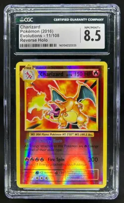 2016 Pokemon XY Evolutions Charizard Reverse Holo #11/108 CGC 8.5 - Image 1