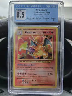 2016 Pokemon XY Evolutions Charizard 11/108 Holo Foil Rare CGC / PSA 8.5 - Image 1
