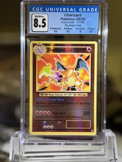 CGC 8.5 NM/MINT Charizard 11/108 XY Evolutions 2016 Reverse Holo Foil Rare (PSA) - Image 1