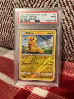 Pokemon TCG Shining Legends Pikachu Reverse Holo Non Holo Card #28/73 - Image 1