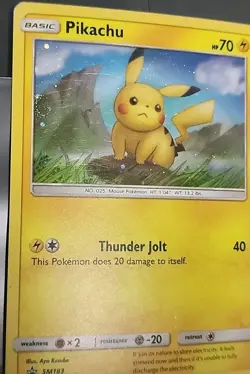 Pokemon Card Swirl! Holo Pikachu SM183 Black Star Promo Sun & Moon Cool Card - Image 1