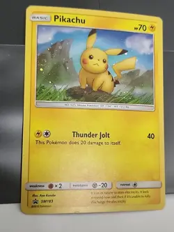 Pokemon Card Swirl! Holo Pikachu SM183 Black Star Promo Sun & Moon Cool Card - Image 3
