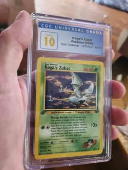(POP 5) CGC 10 2000 Pokemon Gym Challenge 1st Edition Koga's Zubat 83/132 Card - Image 1