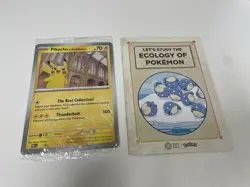 IN HAND Pokemon x Natural History Museum Pikachu Jumbo Promo Card & Leaflet - Image 1