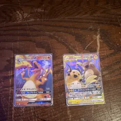 Pokemon GX Holo Tag Team Card Lot Japanese Charizard GX Raichu Alolan Raichu GX - Image 1