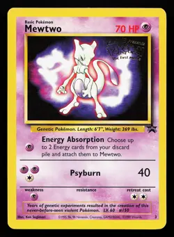 Mewtwo Movie Promo 3 WOTC Black Star Promo Pokemon Card - Image 1