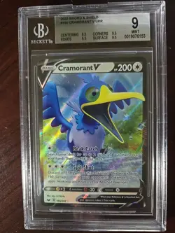Cramorant V 155/202 SWSH Sword & Shield Base Set Pokemon Card BGS 9 MINT - Image 1