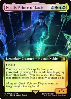 MAGIC FINAL FANTASY NOCTIS PRINCE OF LUCIS (EXTENDED ART FOIL) R 500 FIN MTG TCG - Image 1