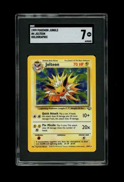 RARE 1999 WOTC POKEMON JUNGLE JOLTEON HOLO 4/64! NEAR MINT SGC GRADED 7! - Image 1