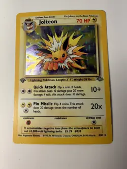 1999 Pokemon - 1st Edition Jolteon Holo Rare - Jungle 4/64 - WOTC - Image 1