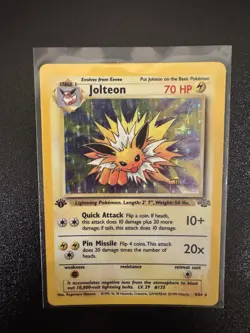 Jolteon 1st Edition Holo Rare Jungle 4/64 WOTC Vintage Pokemon - Image 1