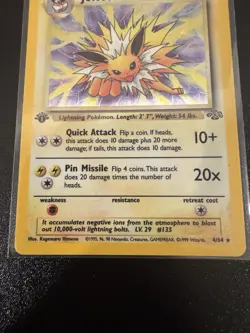 Jolteon 1st Edition Holo Rare Jungle 4/64 WOTC Vintage Pokemon - Image 2
