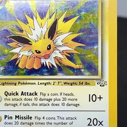Jolteon Holo 4/64 Jungle Set Pokemon Card WOTC 1999 Unlimited Vintage Rare⚡ - Image 2