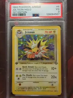 PSA 3 1999 Pokemon Jungle 1st Edition Jolteon 4/64 Holo Foil Rare WOTC - Image 1