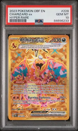 2023 POKEMON OBF EN-OBSIDIAN FLAMES HYPER RARE #228 CHARIZARD EX PSA 10 - Image 1