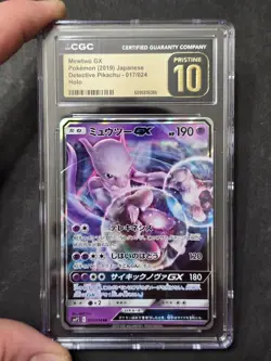 CGC PRISTINE 10 Mewtwo GX Pokemon (2019) Japanese Detective Pikachu - 017/024 - Image 1