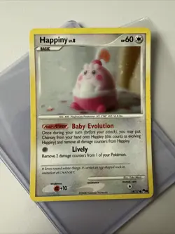 Pokemon - Happiny 14/17 - POP Series 8 Promo - Cosmos HOLO - Vintage 2008 - MP - Image 1