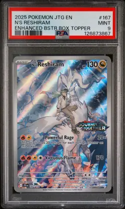 N's Reshiram 167/159 Journey Together Stamped Box Topper Pokemon PSA 9 *867 - Image 1