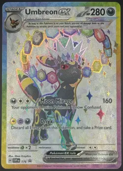 Pokemon TCG Umbreon Scarlet and Violet Promo Full Art Holo 176 NM - Image 1