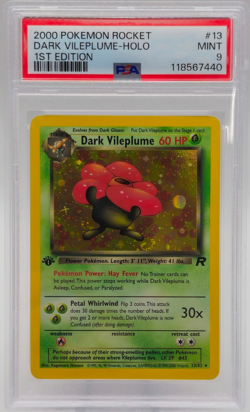 Dark Vileplume Holo PSA 9 Pokemon Rocket 1st Edition 2000 #13 - Image 1