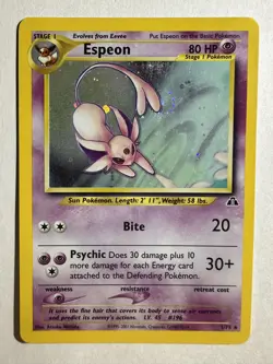 2001 Pokemon #1/75 Espeon (Neo Discovery) Holo - Unlimited - LP - Image 1