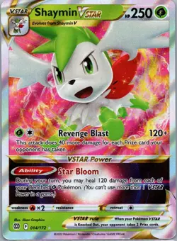 Pokemon TCG Shaymin VSTAR 14/172 Brilliant Stars NM - Image 1