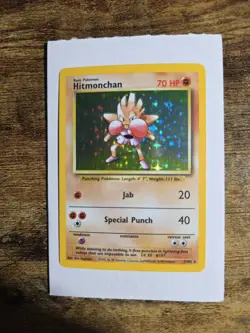 Pokemon TCG Hitmonchan Holo Rare 7/102 Base Set Unlimited, WOTC Vintage 1999 - Image 1