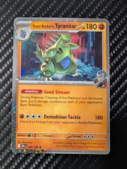 Team Rockets Tyranitar 096/182 Destined Rivals Pokemon Center Stamp - Image 1